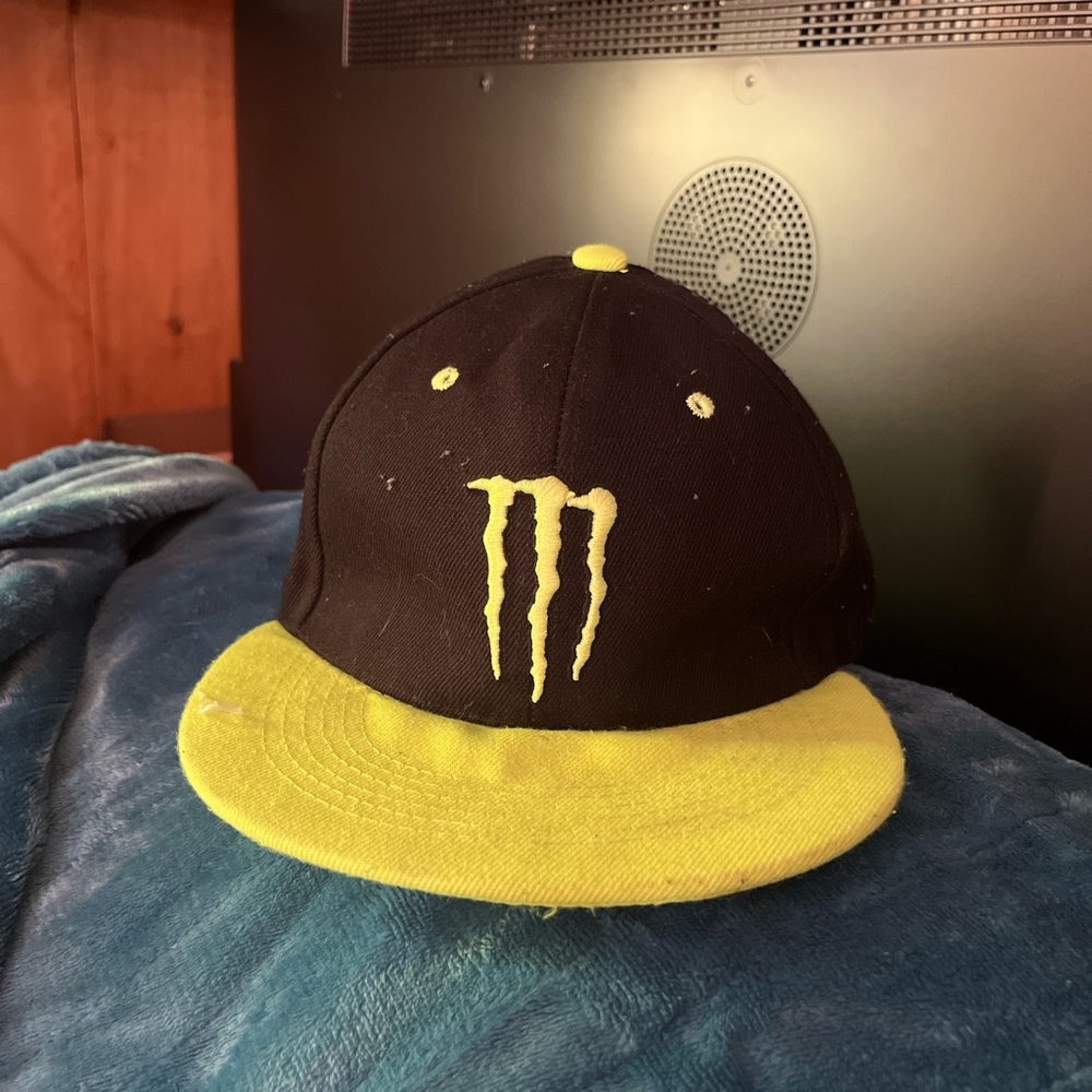 Men's Black and green Monster Energy Cap